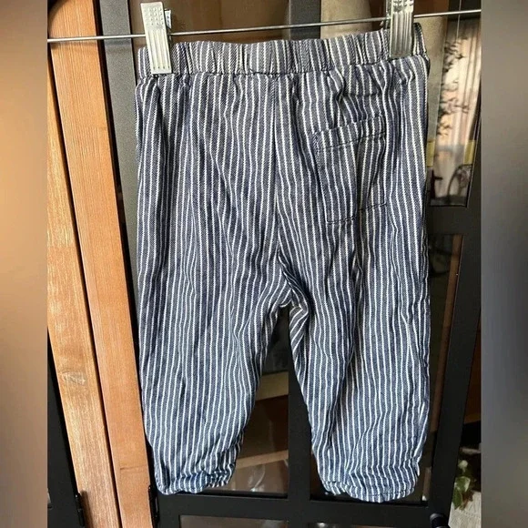 Baby Boden navy trousers pants toddler boy elastic striped formal stretchy - Picture 3 of 3